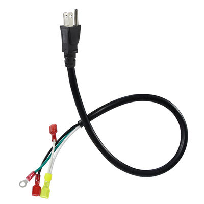 Rechthoek 3P US Plug to Spade/Ring Terminal Power Cable, 14AWG 3-Wire Pre-Terminated Cord voor Versterker Audio Equipment 3/6FT