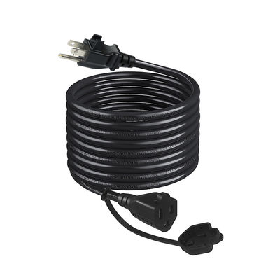 NEMA 5-15P tot uitlaatverlengkabel met kabelclip 14AWG