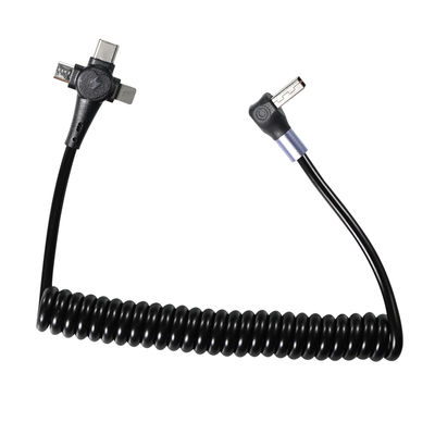 3-in-1-gekoelde snellaadkabel, USB-C tot 8-pin en Micro USB, Triple Head Retractable Cord voor telefoon 3ft/4ft/6ft