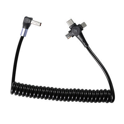 3-in-1-gekoelde snellaadkabel, USB-C tot 8-pin en Micro USB, Triple Head Retractable Cord voor telefoon 3ft/4ft/6ft