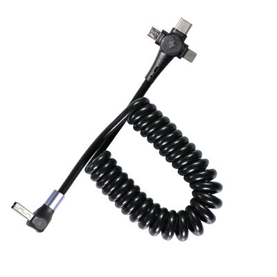 3-in-1-gekoelde snellaadkabel, USB-C tot 8-pin en Micro USB, Triple Head Retractable Cord voor telefoon 3ft/4ft/6ft