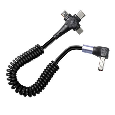 3-in-1-gekoelde snellaadkabel, USB-C tot 8-pin en Micro USB, Triple Head Retractable Cord voor telefoon 3ft/4ft/6ft