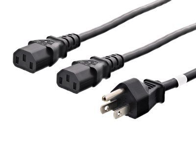 16 AWG C13 Y Splitter Power Cord 10 FT UL vermeld