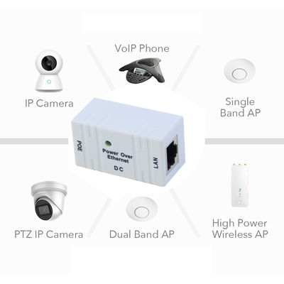 POE Injector 1xLAN Poort 10/100/1000 Mbps Power Over Ethernet 12V 1A
