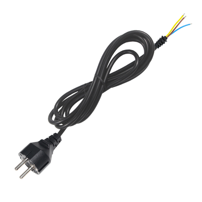 EU Plug to Tined Stripped Wire Power Cord- 2-Pin Euro Power Cable voor DIY AC bedrading, panelverbinding, apparatuurinvoer