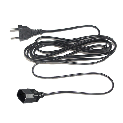 EU-stekker naar IEC C18 netsnoer 2-pins Europese AC-kabel voor laptopadapter, audioversterker, projector, printer, 250V 2.5A