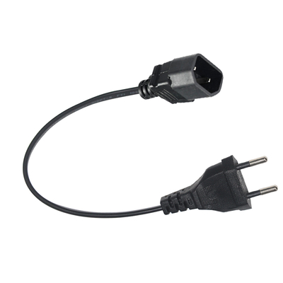 EU-stekker naar IEC C18 netsnoer 2-pins Europese AC-kabel voor laptopadapter, audioversterker, projector, printer, 250V 2.5A