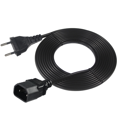 EU-stekker naar IEC C18 netsnoer 2-pins Europese AC-kabel voor laptopadapter, audioversterker, projector, printer, 250V 2.5A