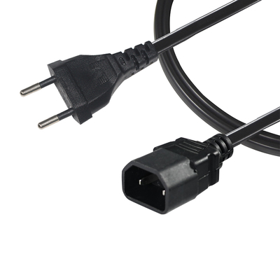 EU-stekker naar IEC C18 netsnoer 2-pins Europese AC-kabel voor laptopadapter, audioversterker, projector, printer, 250V 2.5A