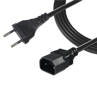 EU-stekker naar IEC C18 netsnoer 2-pins Europese AC-kabel voor laptopadapter, audioversterker, projector, printer, 250V 2.5A