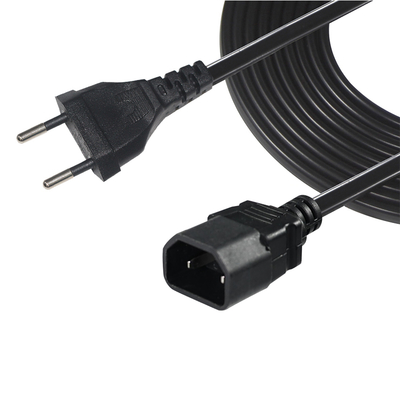 EU-stekker naar IEC C18 netsnoer 2-pins Europese AC-kabel voor laptopadapter, audioversterker, projector, printer, 250V 2.5A