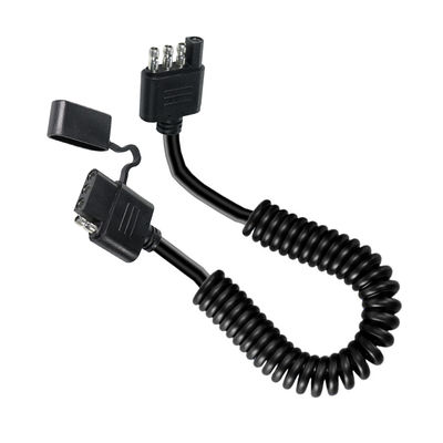 4-pinnige opgerolde trailer lichtverlengkabel weersbestendig 1,2M zwart