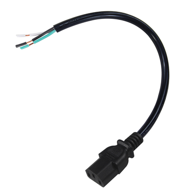 IEC C13 tot Stripped Wire Power Cable -AC Power Cord met open-end Bare Wire voor Server, PDU, Power Distribution, 10A 250V