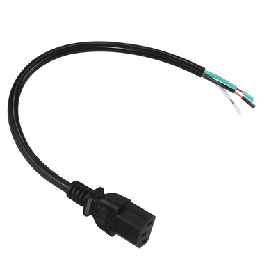 IEC C13 tot Stripped Wire Power Cable -AC Power Cord met open-end Bare Wire voor Server, PDU, Power Distribution, 10A 250V