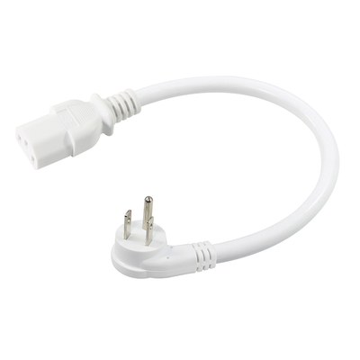 Rechte hoek NEMA 5-15P naar C13 stroomkabel- 3-prong US Plug naar IEC C13 wisselstroomkabel voor monitor, server, PDU, 10A 125V
