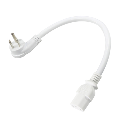 Rechte hoek NEMA 5-15P naar C13 stroomkabel- 3-prong US Plug naar IEC C13 wisselstroomkabel voor monitor, server, PDU, 10A 125V