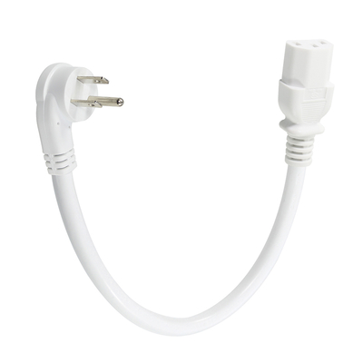 Rechte hoek NEMA 5-15P naar C13 stroomkabel- 3-prong US Plug naar IEC C13 wisselstroomkabel voor monitor, server, PDU, 10A 125V