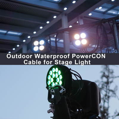 PowerCON Verlengsnoer - 3-pins Vergrendelende AC Stroomkabel voor Podiumsverlichting, Audioapparatuur, Evenement Stroomverdeling