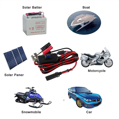SAE naar Alligator Clip Batterijkabel met Inline Zekering en Schakelaar - 12V Stroomverlengkabel voor Zonne-energie, Automotive, Doe-het-zelf