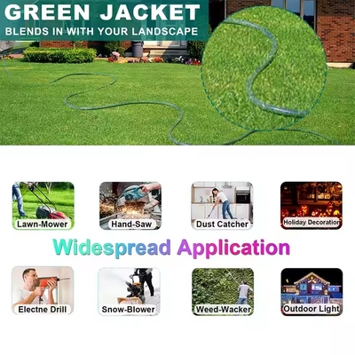 Groene haakse NEMA 5-15P naar 5-15R verlengkabel - 90° platte stekker met stofkap (14AWG, 6ft)