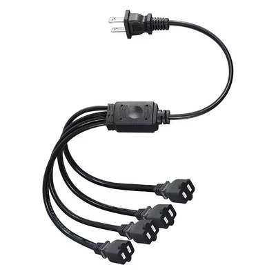 1-tot-4 NEMA 1-15P Flat Plug Power Splitter - ruimtebesparende 125V 15A Multi-Outlet Extension voor thuis/kantoor