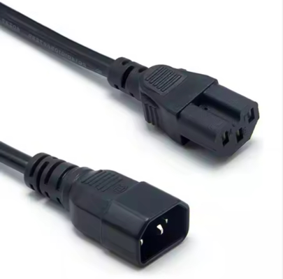 IEC C14 tot en met C15 stroomkabel, mannelijke tot vrouwelijke hoge-temperatuurkabel 250V 10A voor server, netwerk, PDU, ketel