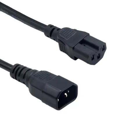 IEC C14 tot en met C15 stroomkabel, mannelijke tot vrouwelijke hoge-temperatuurkabel 250V 10A voor server, netwerk, PDU, ketel