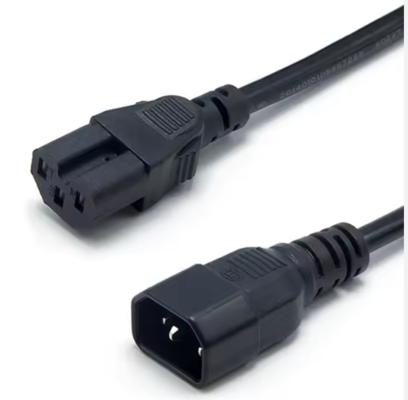 IEC C14 tot en met C15 stroomkabel, mannelijke tot vrouwelijke hoge-temperatuurkabel 250V 10A voor server, netwerk, PDU, ketel