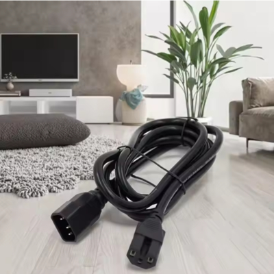 IEC C14 tot en met C15 stroomkabel, mannelijke tot vrouwelijke hoge-temperatuurkabel 250V 10A voor server, netwerk, PDU, ketel