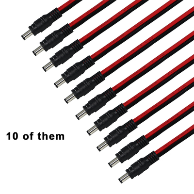 DC Male Plug to Tined Wire Power Cable, 5,5x2,1 mm of 5,5x2,5 mm, 12V DC Power Adapter Cord voor CCTV, LED, DIY