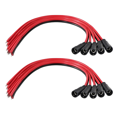 DC Male Plug to Tined Wire Power Cable, 5,5x2,1 mm of 5,5x2,5 mm, 12V DC Power Adapter Cord voor CCTV, LED, DIY