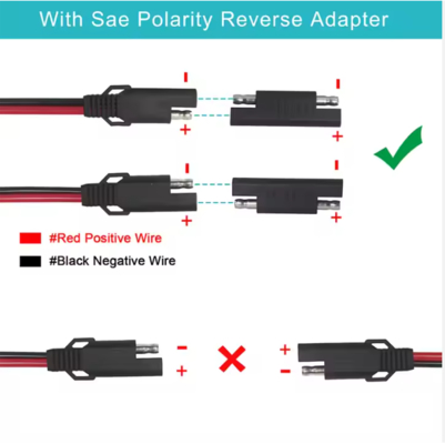 SAE 1 tot 3-weg stroomverdelerkabel, SAE Y-adapter voor zonnepaneel, acculader, 12V DC stroomverdeling
