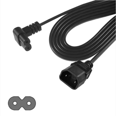 Haakse C7 naar C18 stroomkabel, IEC 60320 netsnoer, Female naar Female, 10A 250V, VDE goedgekeurd