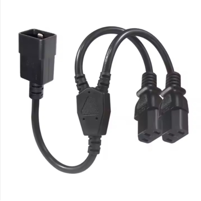 C20 tot en met Dual C13 Power Splitter Cable, 250V 15A, IEC 60320 verlengkabel voor PDU/Data Center/Server