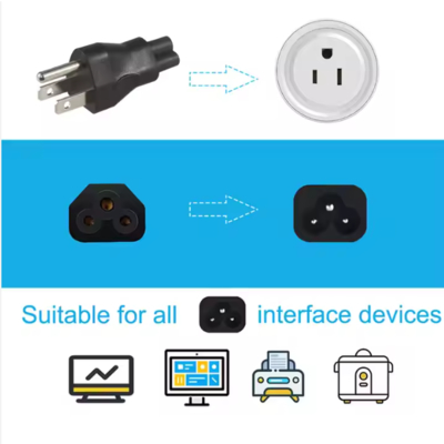 NEMA 5-15P tot IEC C5 stroomadapterkabel voor laptops