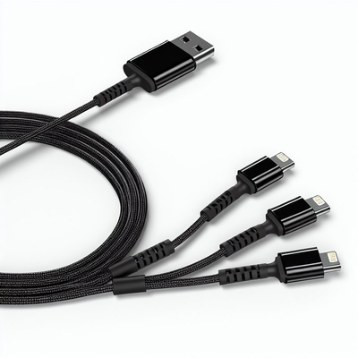 CE-gecertificeerde 3-in-1 USB-oplaadkabel met snelladen 15W