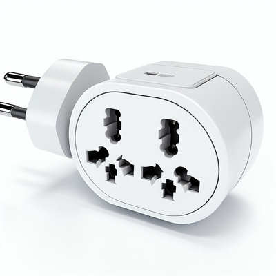 Europese 3-weg adapter 250V 10A met 3 wisselstroomstoppen