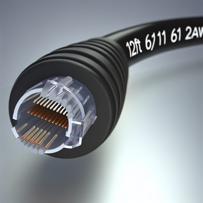 RJ11 6P4C Spiraaltelefoonkabel 12FT van man tot man 24AWG