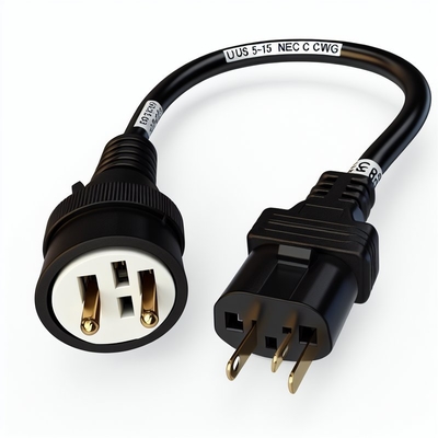 NEMA 5-15 tot en met IEC C15 AC Power Cord 16AWG-18AWG voor computers