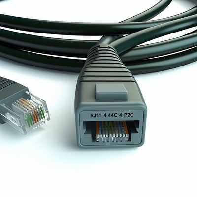 7,6 meter Zwarte RJ11 Telefoonkabel 4P4C 4P2C Verlengsnoer