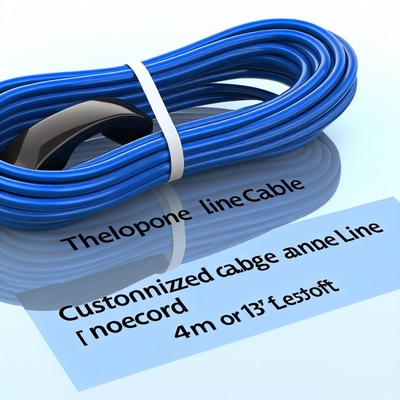 Op maat gemaakte RJ9 RJ11 RJ12 telefoonkabel 4P4C 28AWG PVC