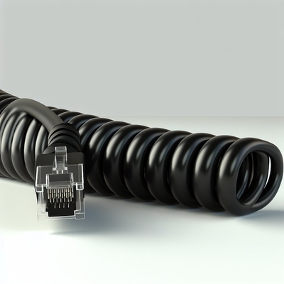 RJ11 RJ12 Spiraaltelefoonkabel 6ft 24AWG 350MHz Beschermd