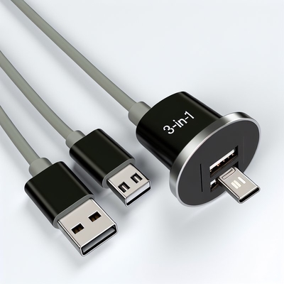 3-in-1 Magnetische USB-kabel Nylon Gevlochten Micro Type C 8-pins