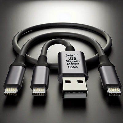 3-in-1 Magnetische USB-kabel Nylon Gevlochten Micro Type C 8-pins