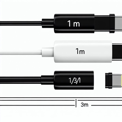 USB A tot Type C snellaadkabel 1m Zwart Wit