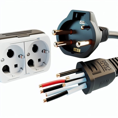 EU CEE7/7 3-pins netsnoer met afgestripte draden 220-240V