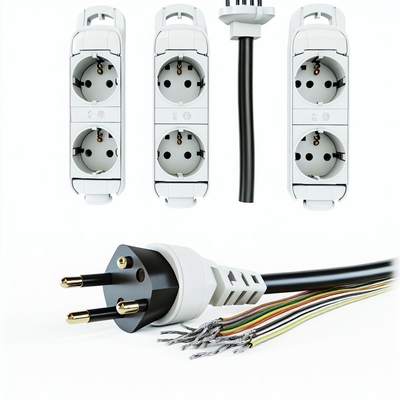 EU CEE7/7 3-pins netsnoer met afgestripte draden 220-240V