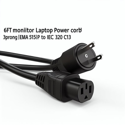 NEMA5-15P tot C13 AC Power Cord 1.8m Zwart Wit 7A-15A