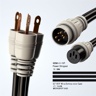 NEMA 5-15P tot 5-15R Stroomkabel 0,5m SJT 16AWG 125V 15A