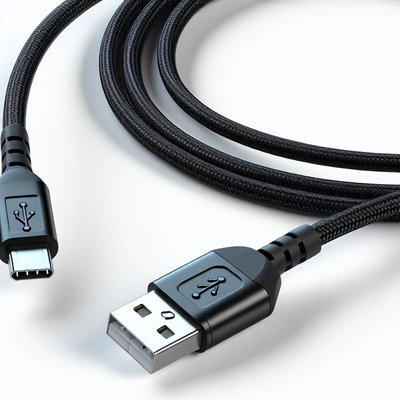 Zwarte USB 2.0 naar Micro USB Kabel 1m 1.5m Gegevensoverdracht Opladen